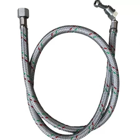 Flexible Oil Line Hose Braided 1/4" M 90 x 1/4" F Nut - 900mm Long
