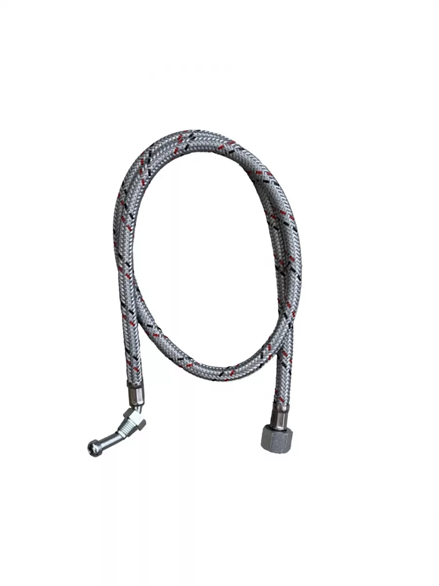 Flexible Oil Line Hose Braided 1/4" M 90 x 3/8" F Nut - 900mm Long - Image 4