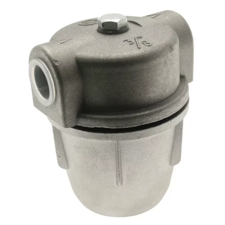 Oil Filter Bowl - 3/8" Aluminium Oil Line Filter Bowl for Oil Tanks and Oil Central Heating Systems. Filtered to 40 Micron.