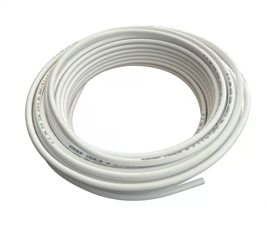 PVC Coated Oil Line 10mm Copper Pipe Work 25 Metre Coil - 10mm x 25m