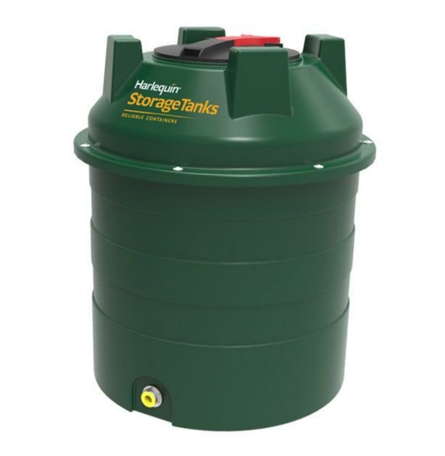 Harlequin 350 Litre Bunded Oil Tank with Bottom Outlet Fitting Kit - 350HQI