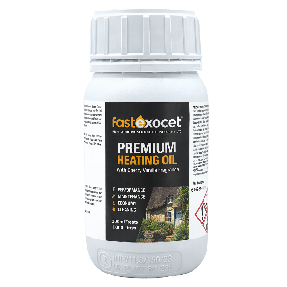 Exocet Premium Heating Oil Additive 200ml with Cherry Fragrance | Domestic Kerosene Fuel Treatment