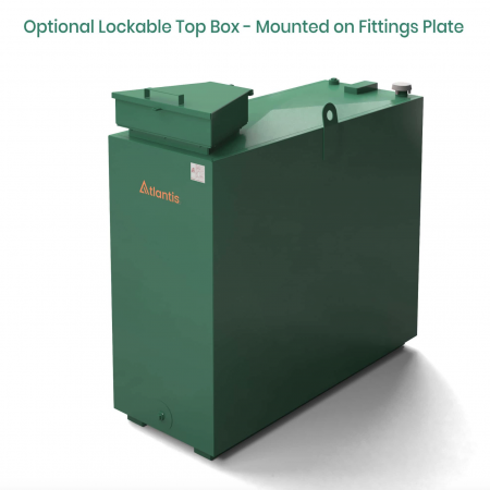 Atlantis 900 litre steel bunded tank top box on