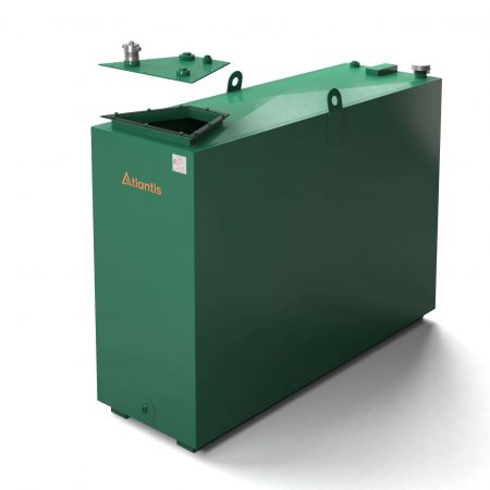 Atlantis steel bunded oil tank with raised top fittings