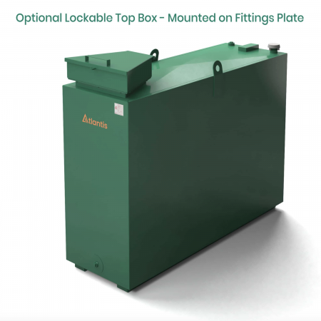 1050 litre steel bunded oil tank top box on