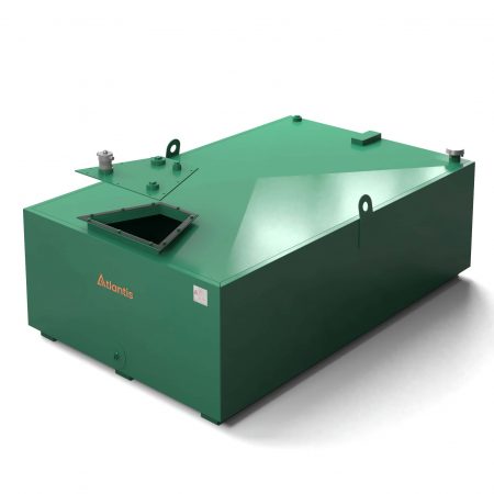 Atlantis 1250 litre low profile oil tank with raised top fittings