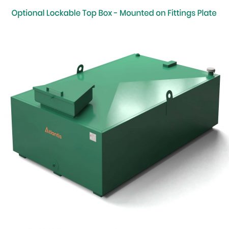 1250 litre steel bunded oil tank top box on