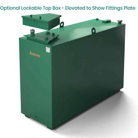 Atlantis steel bunded oil tank lid off elevated