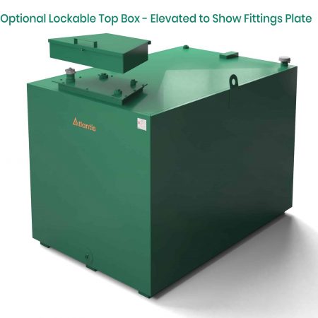 Atlantis steel bunded oil tank with raised top fittings