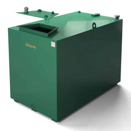 Atlantis steel bunded oil tank with raised top fittings